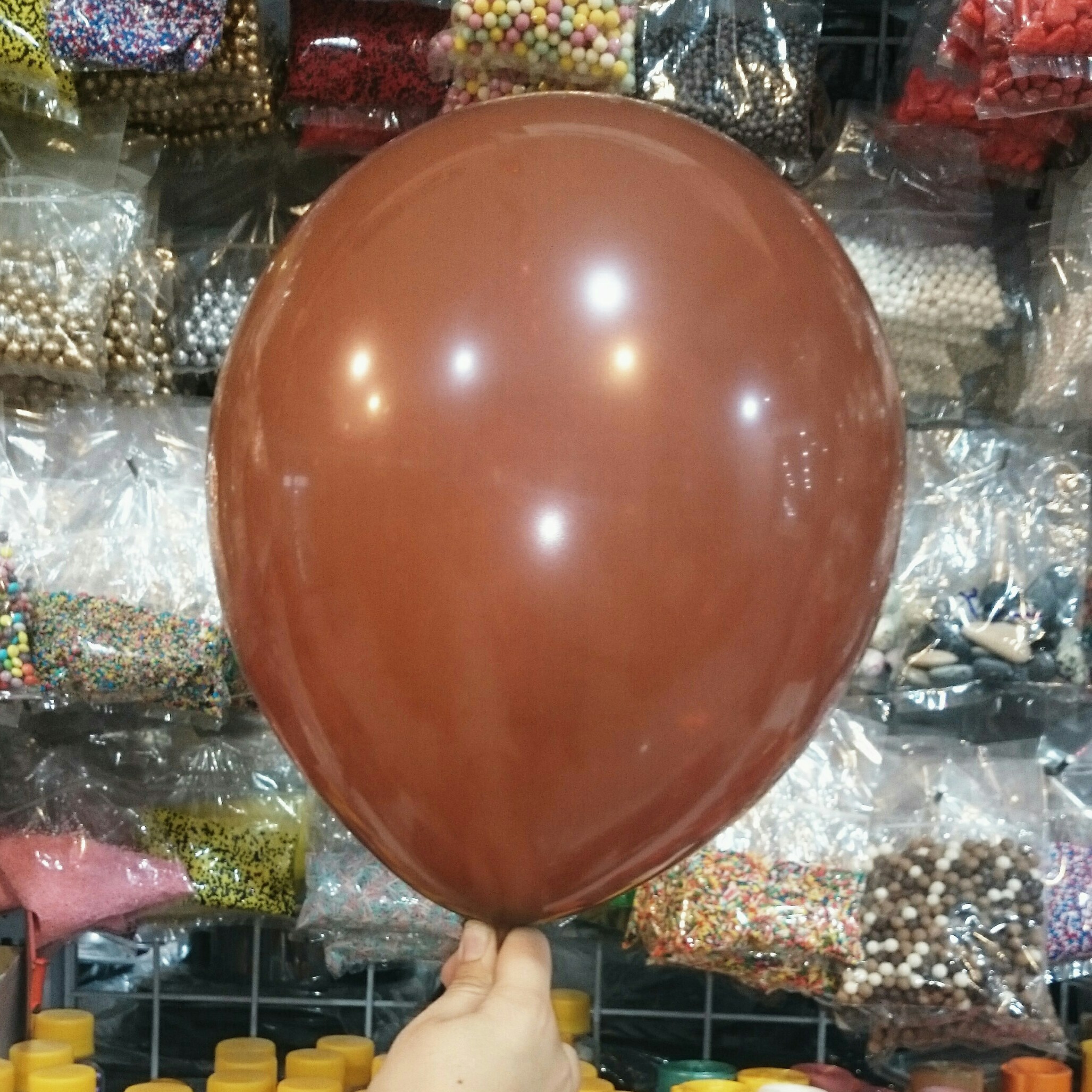 بادکنک قهوه ای ساده (10عددی)