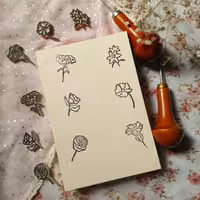 پک 6 تایی مهر دستساز طرح (گل)