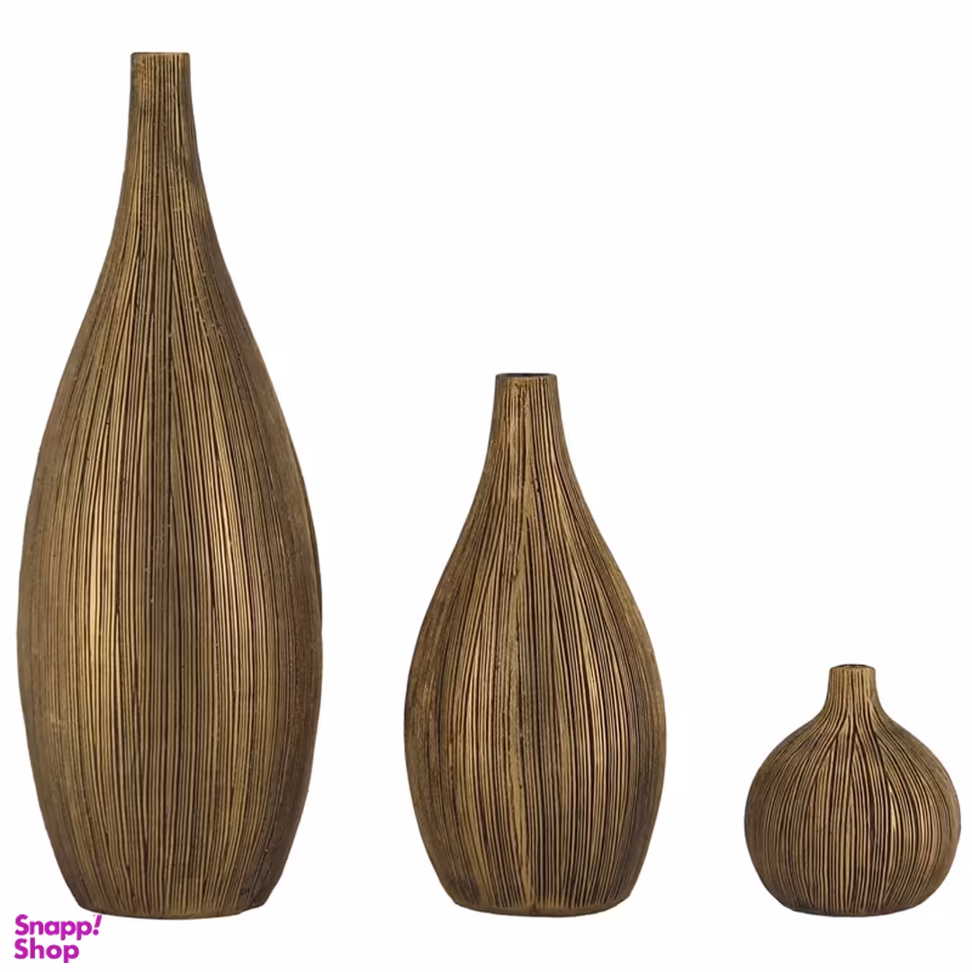 گلدان دکوری مدل PE-NZ076 مجموعه 3 عددی