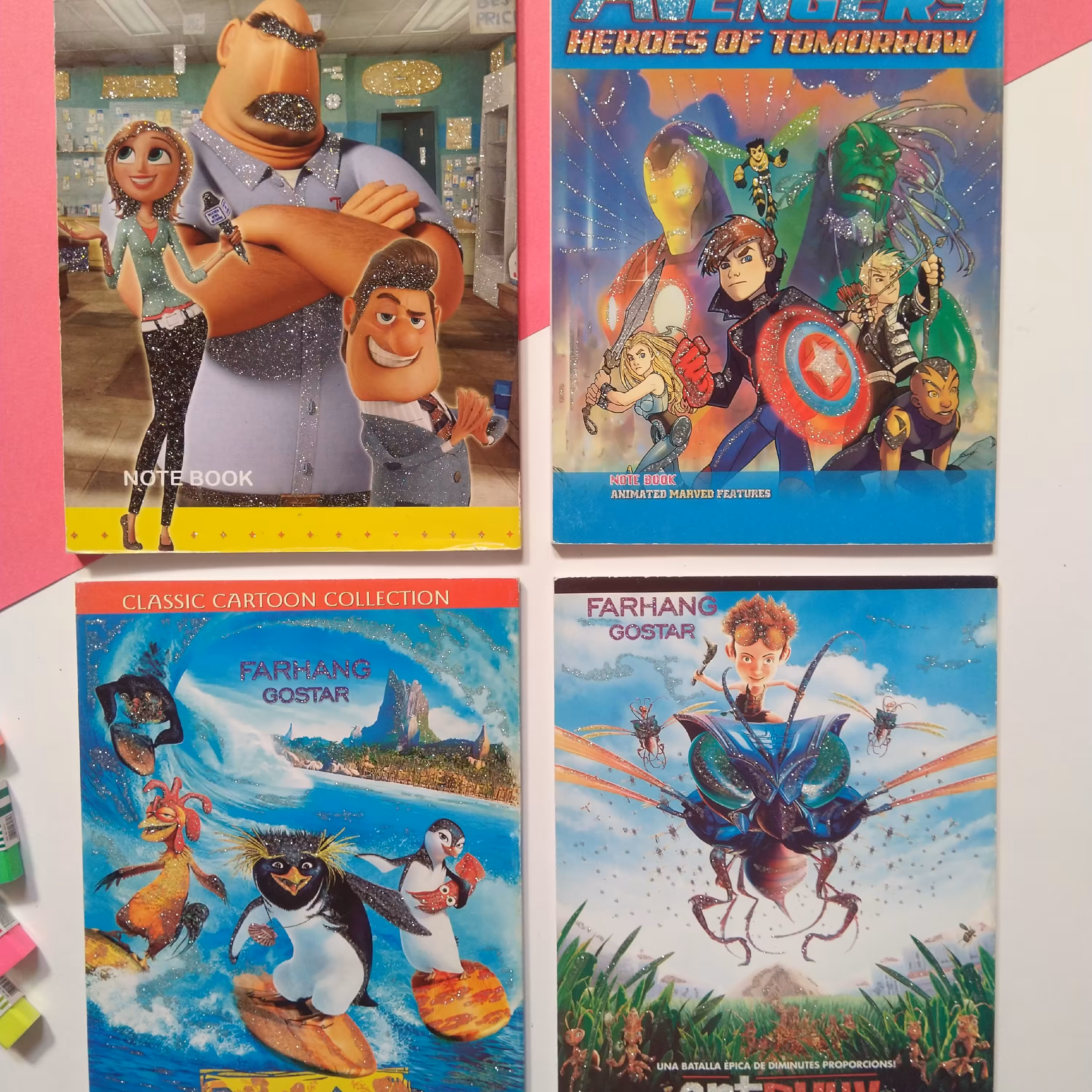 دفتر دو خط ته چسب 