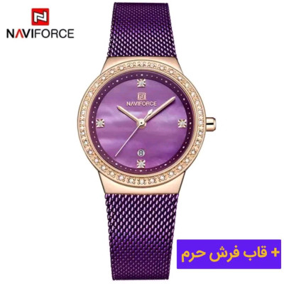 ساعت مچی زنانه ناویفورس اورجینال بند حصیری NAVIFORCE