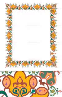 وکتور قاب و حاشیه سنتی رنگی | گرافیک با طعم تربچه