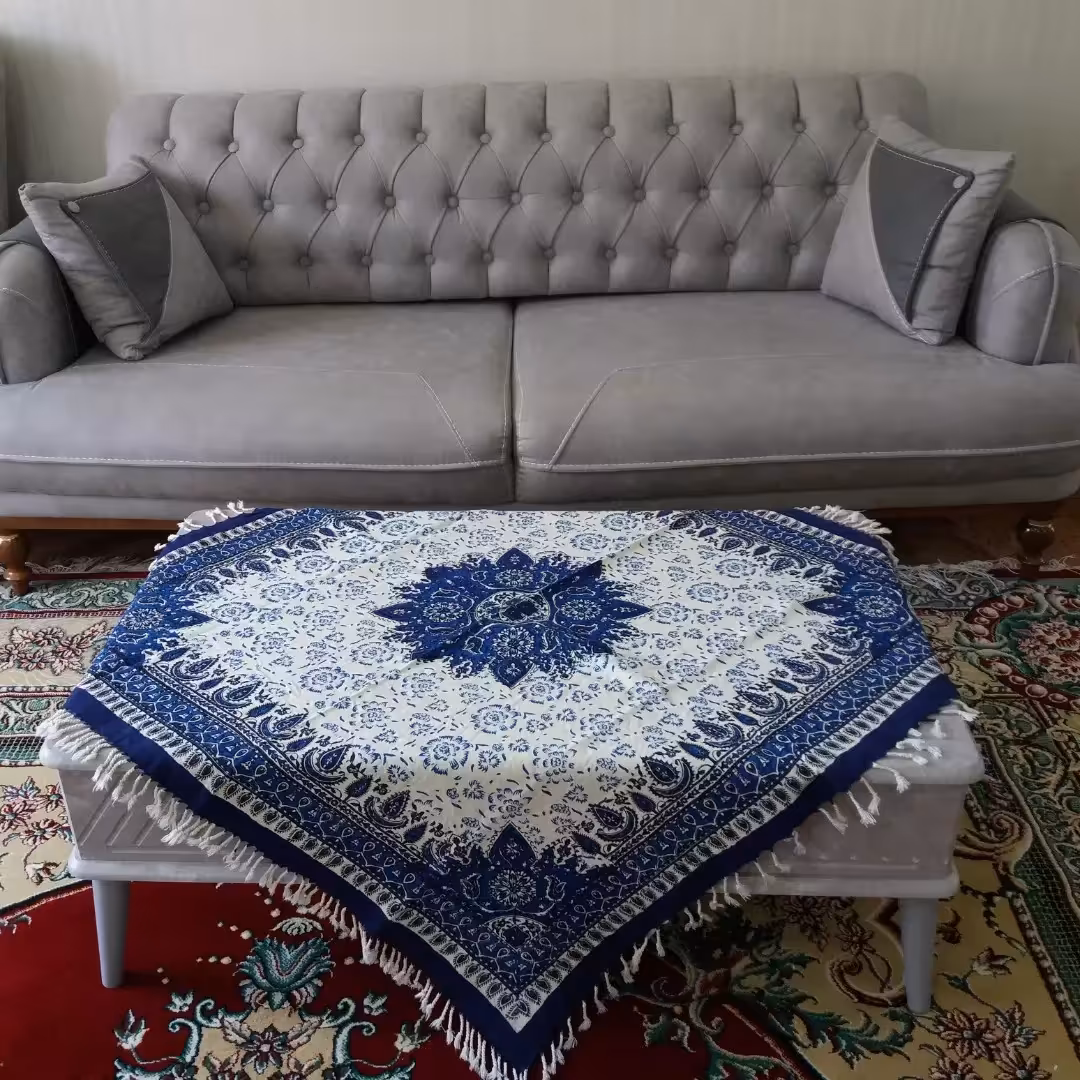 سفره قلمکاری اصفهان طرح گل ترنج صادراتی ابعادیک دریک