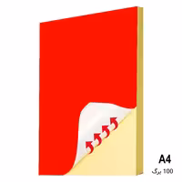 خرید کاغذ پشت چسب دار قرمز سایز A4 بسته 100 برگی