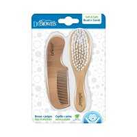 ست شانه و برس چوبی مدل hg086 دکتر براون dr brown