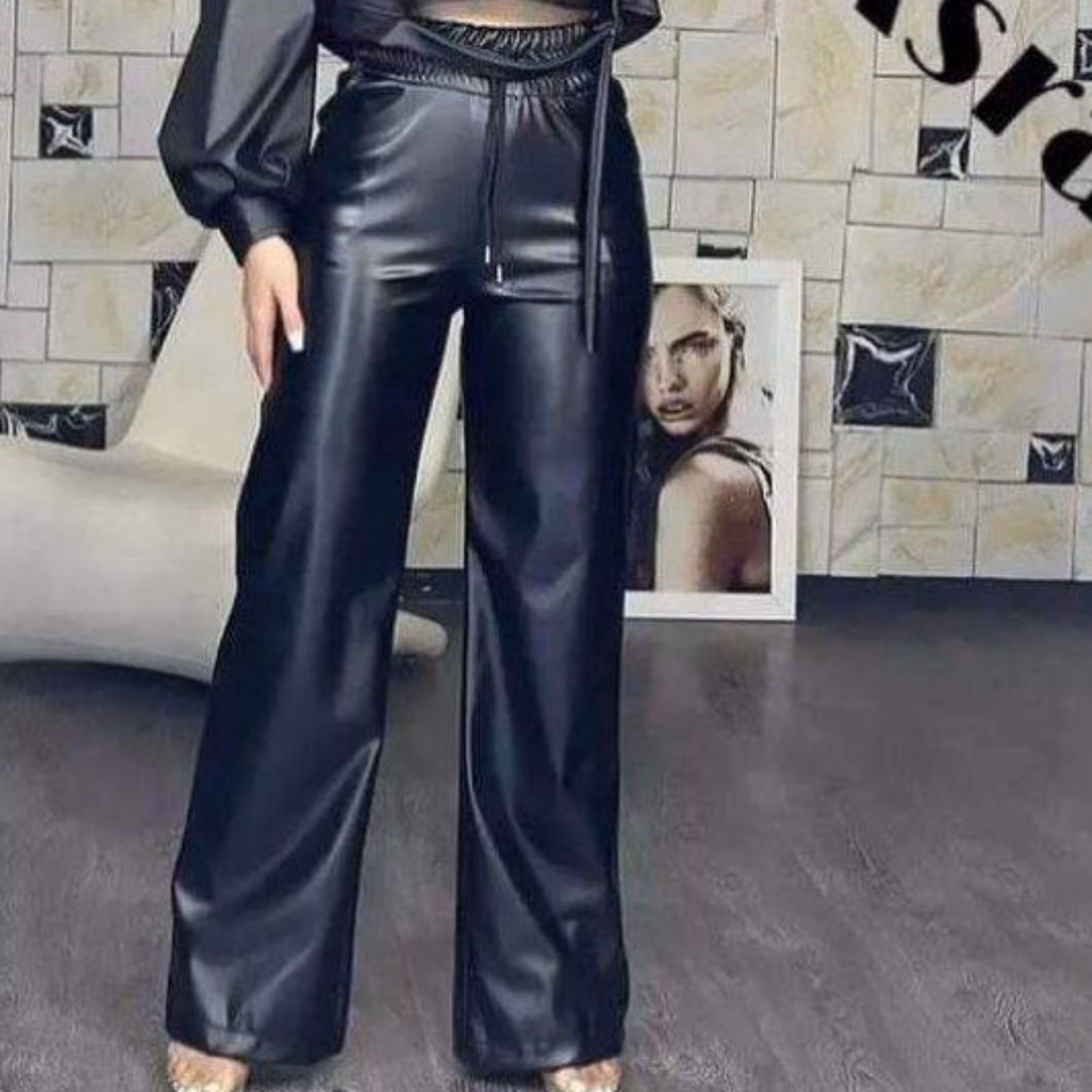 شلوار بگ چرم فوق العاده شیک و زیبا