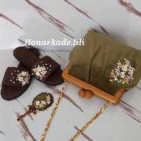 کیف دهانه چوبی دست ساز 