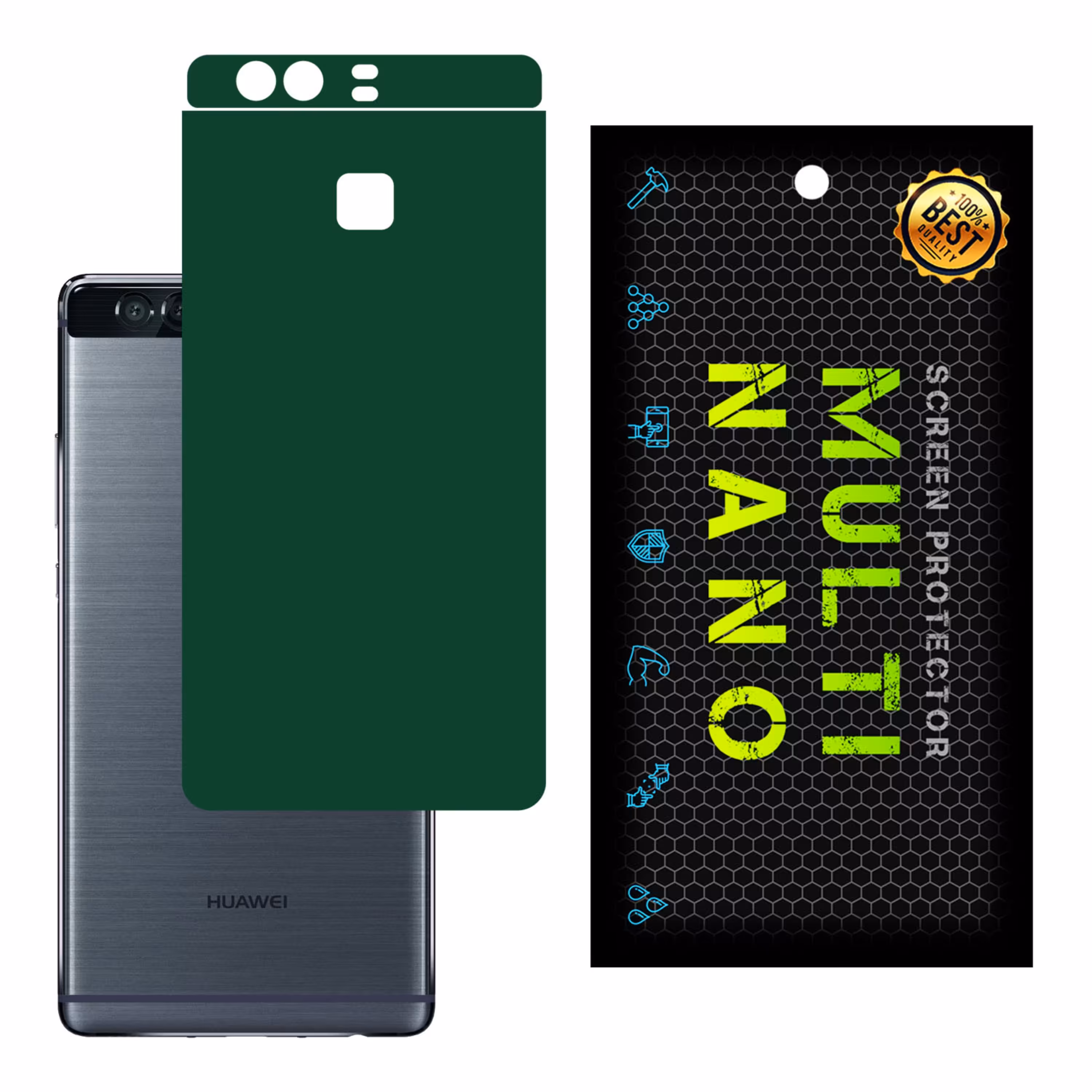 برچسب پوششی MultiNano مدل X-F1M-Green برای پشت موبایل هواوی P9