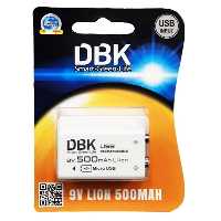 باتری کتابی شارژی DBK 9V 500MAH