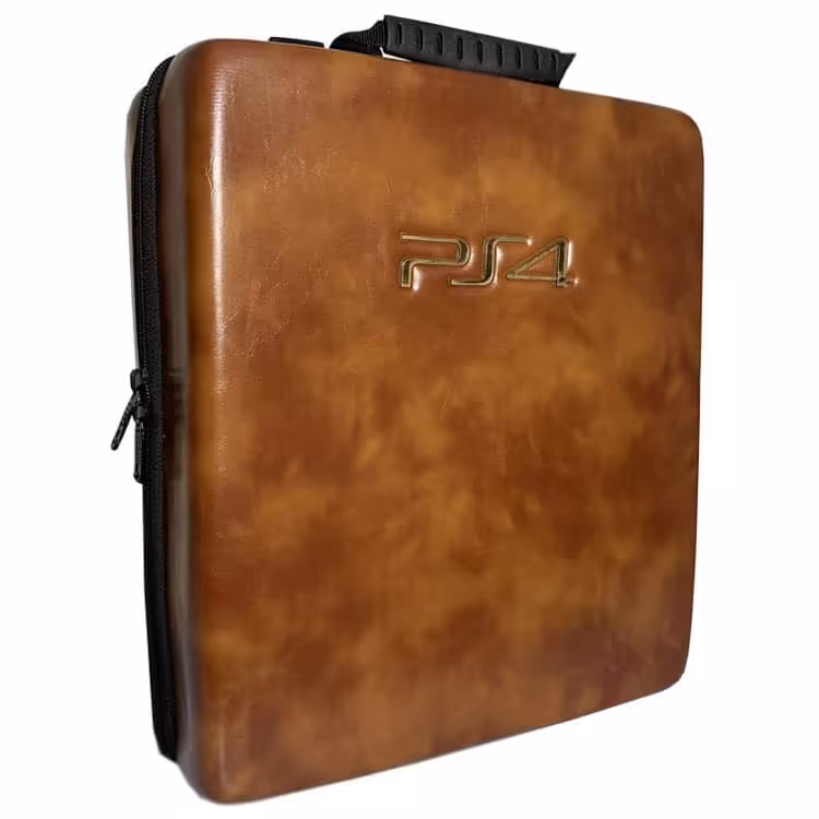 کیف ضد ضربه پلی استیشن 4 پرو – طرح چرم قهوه‌ای – کد 2