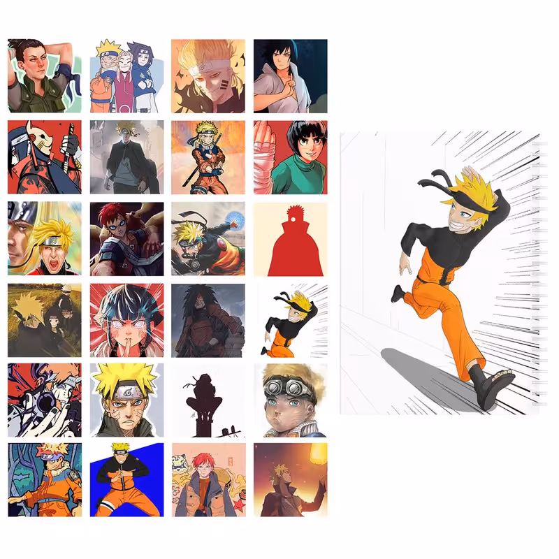 دفتر مشق باژیکان طرح Naruto Fanart کد 20214977 به همراه فتوکارت مجموعه 25 عددی
