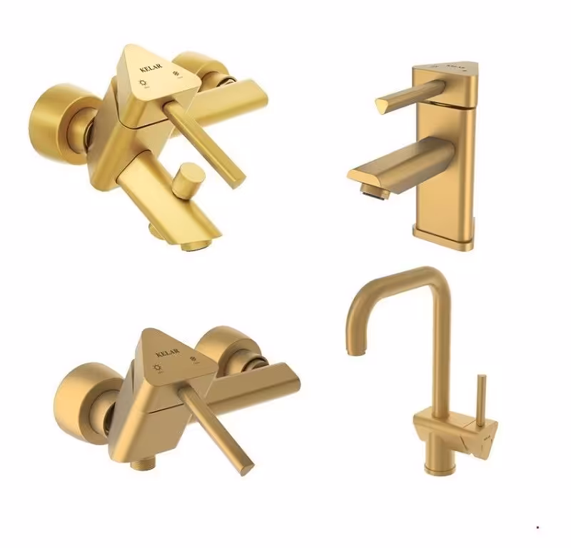 ست 4 تکه شیرآلات کلار مدل برمودا طلایی