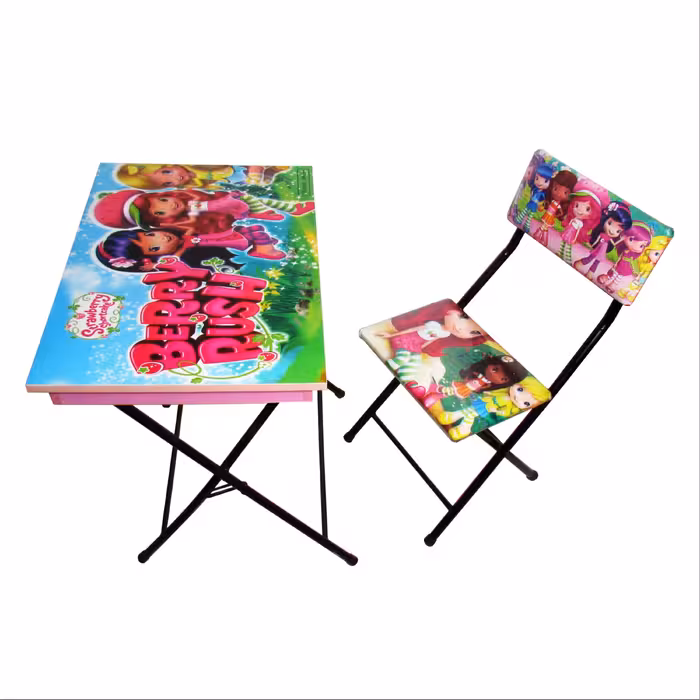 میز تحریر باکسدار با صندلی میزیمو طرح توت فرنگی کد1.1