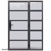 درب فلزی شیشه خور یک و نیم لنگه کد 30696