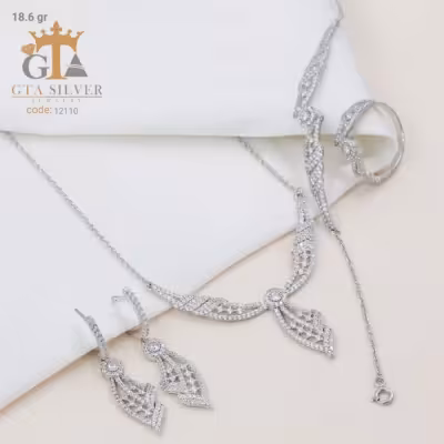 سرویس نقره ظریف طرح پاپیون دخترانه و زنانه عیار 925 کد 12110