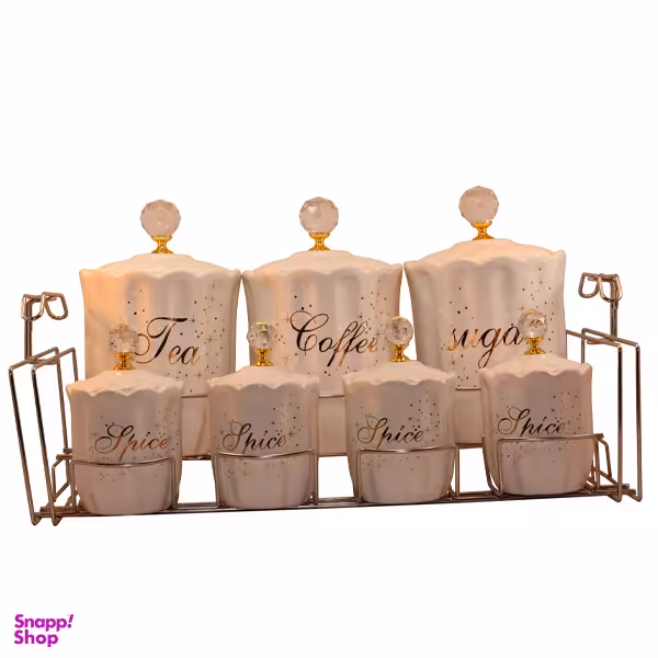 جای ادویه و پا سماوری مام لوکس مدل ماه و ستاره کد 987 مجموعه 7 پارچه