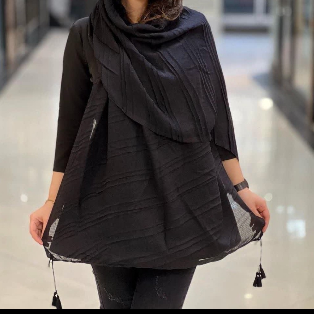 شال مشکی پلیسه شال محرمی