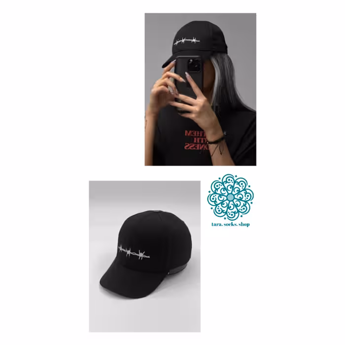 کلاه بیسبالی کتان طرح سیم خاردار کیفیت عالی دارای درجه بندی تنظیم سایز ضمانت رنگ و کیفیت 