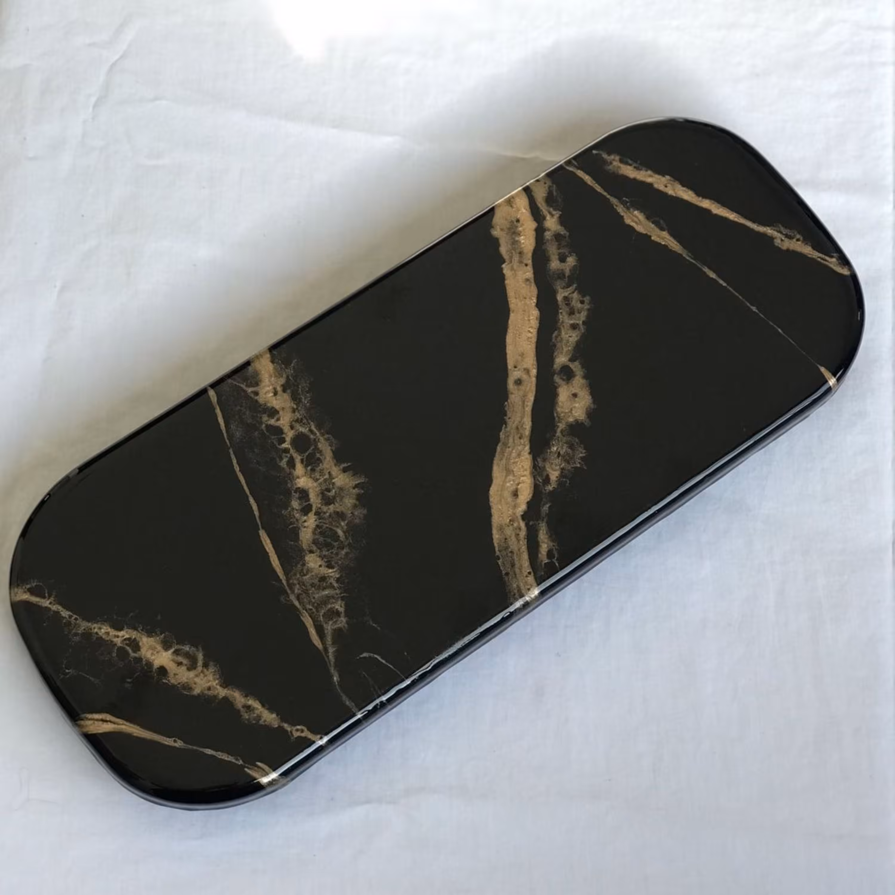 رولت خوری پایه دار رزینی طرح ماربل سایز 40در16در3