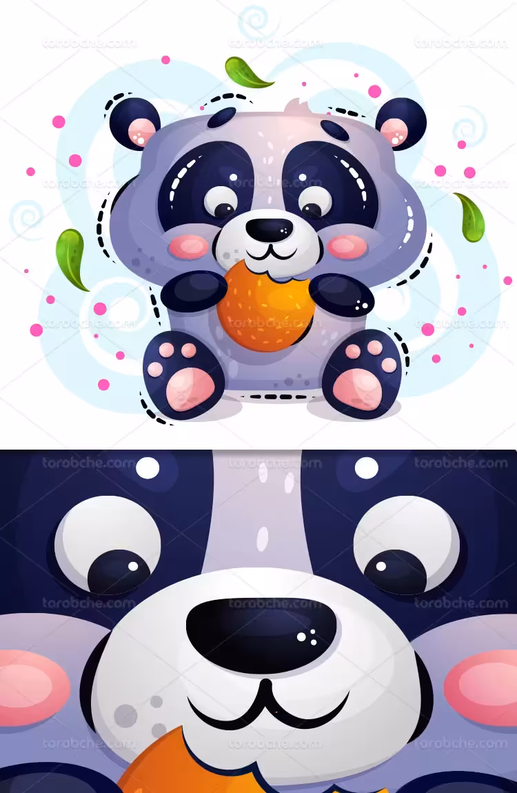 وکتور کاراکتر کارتونی پاندا | گرافیک با طعم تربچه