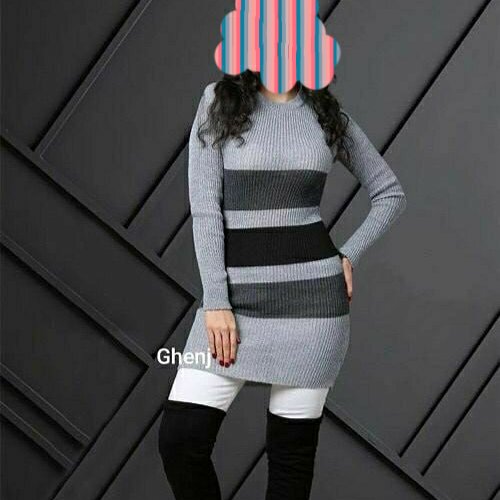 تونیک بافت زنانه یقه گرد