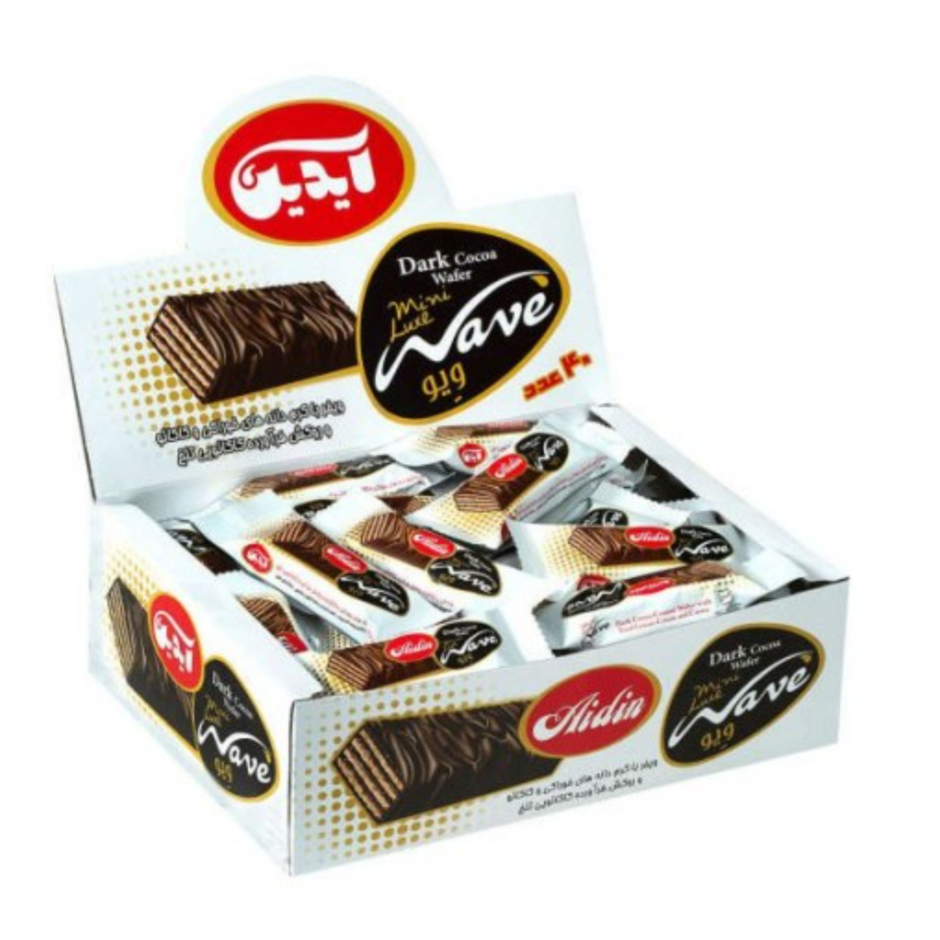 مینی ویفر کرم دار با روکش کاکائویی تلخ آیدین - 500 گرم