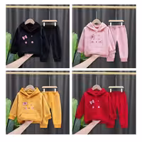 دوتیکه هودی شلوار مخمل خارجی گرم بالا