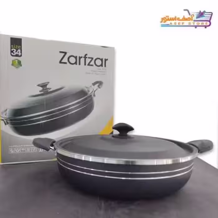 تابه تفلون ظرف زر دودسته سایز 34 تا 52