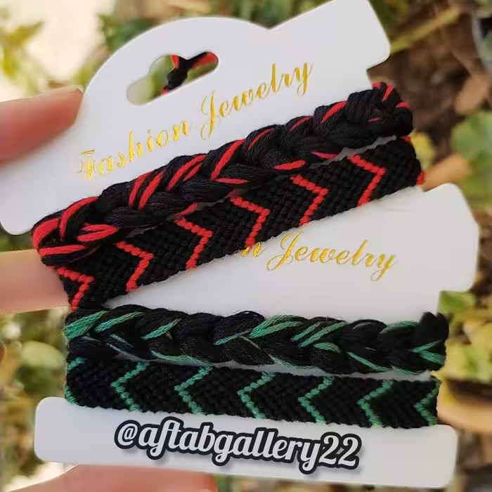 دستبند دوستی ست دوتایی مدل راه راه اسپورت