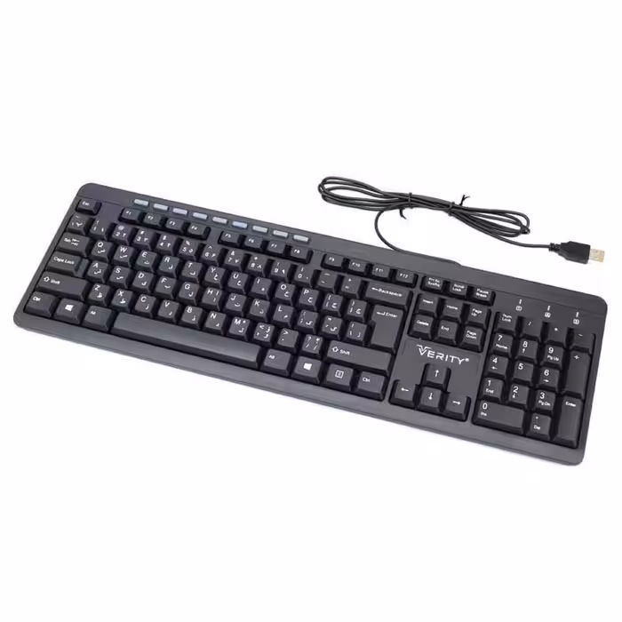کیبورد  با سیم وریتی مدل V-KB6117-Nبا حروف فارسی - کیبورد verity V-KB6117-N 
