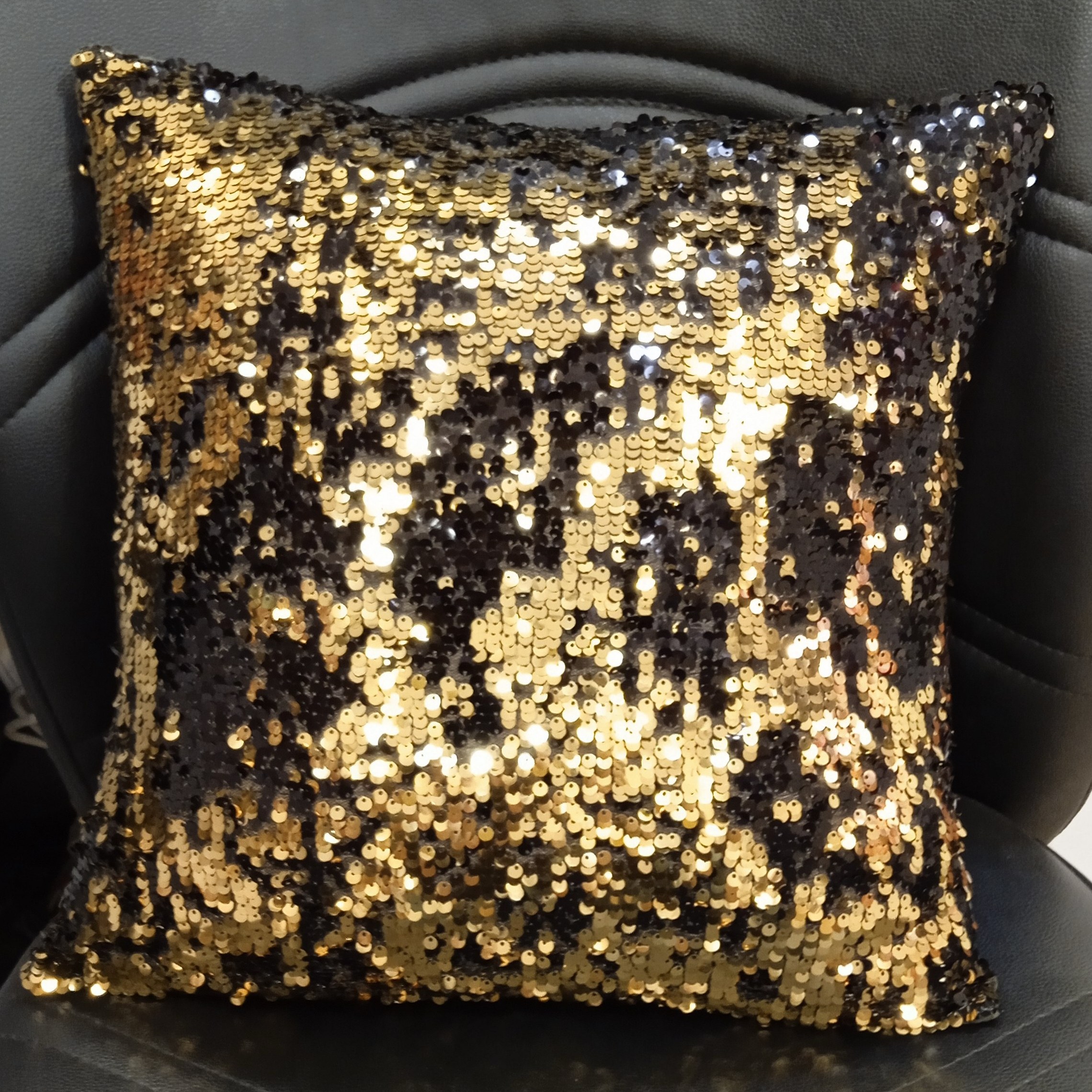 کاور کوسن پولکی مشکی طلایی چهل در چهل دوخت قوی