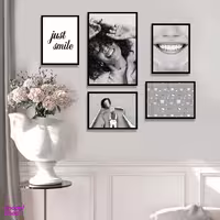 تابلو بکلیت طرح سلامت دندان و مطب دندانپزشکی مدل B-1318 مجموعه 5 عددی