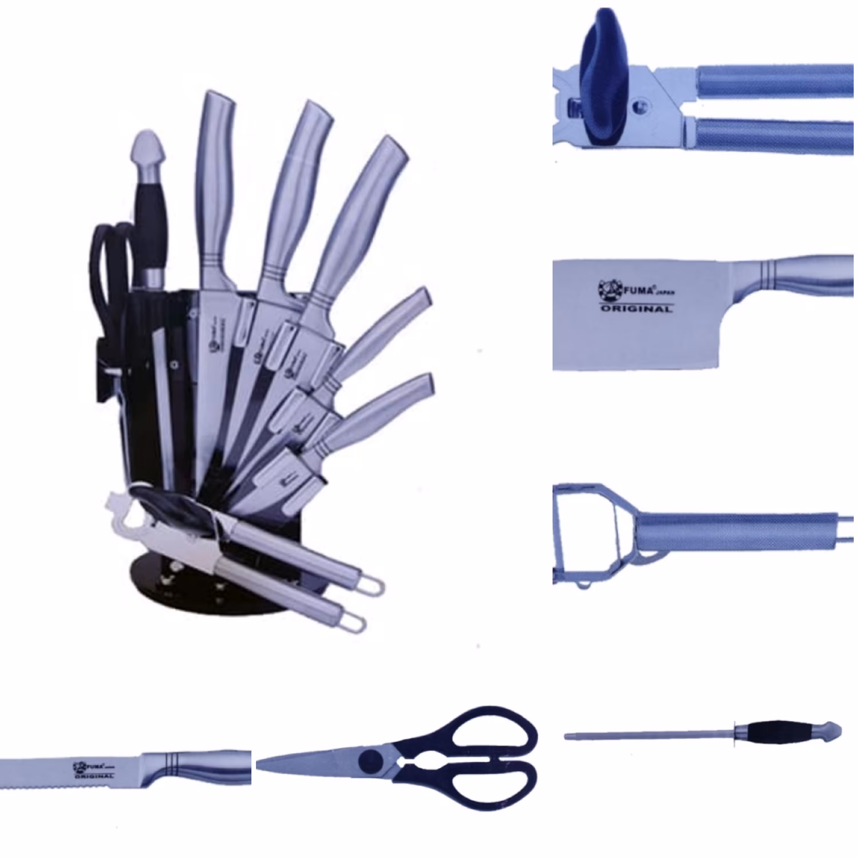 سرویس چاقو آشپزخانه 10 پارچه فوما مدل FU-1380