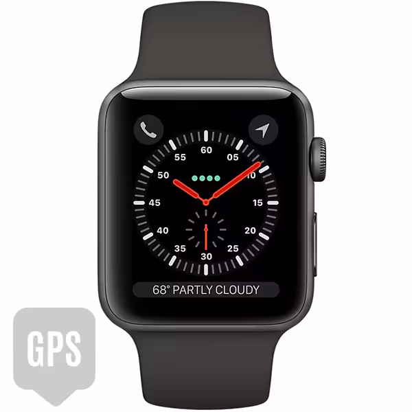 سری 3 اسپرت زنانه 38 میلیمتری مدل Space Gray Aluminum Case with Gray Sport Band - جی پی اس - Hiapple.ir