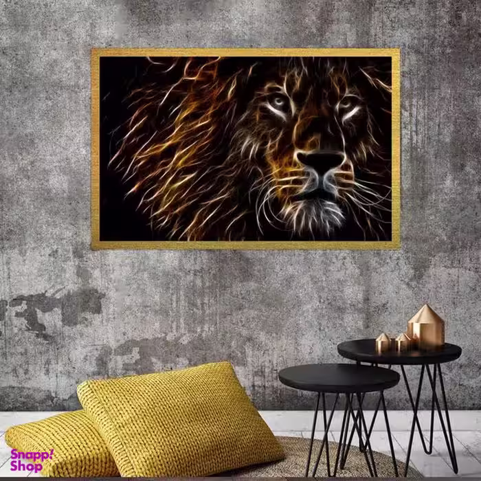 تابلو بکلیت طرح شیر Lion مدل قاب شاسی T-s7623