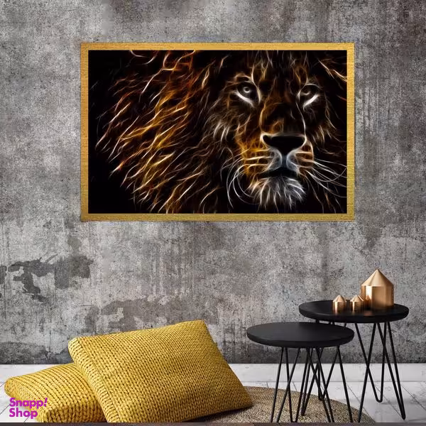 تابلو بکلیت طرح شیر Lion مدل قاب شاسی T-s7623