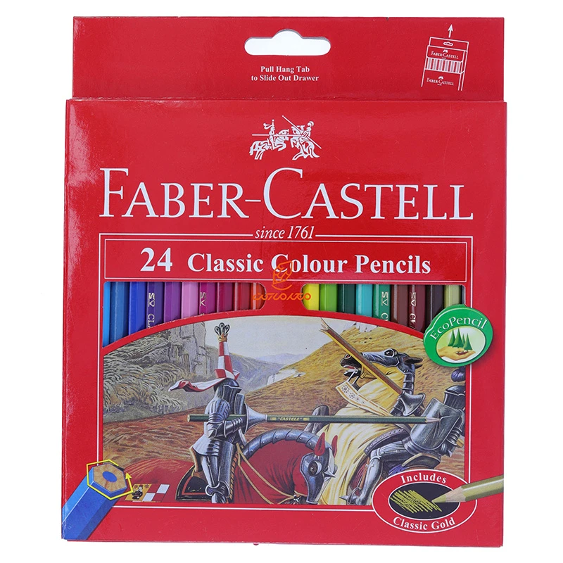 مداد رنگی 24 رنگ جعبه مقوایی کلاسیک فابرکاستل FABERCASTELL