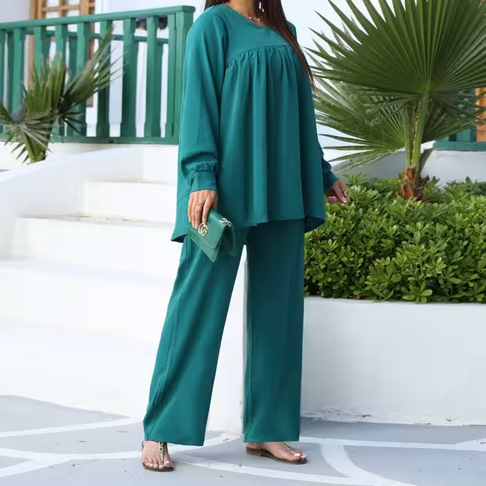 ست دوتیکه بلوز و شلوار طرح لارا