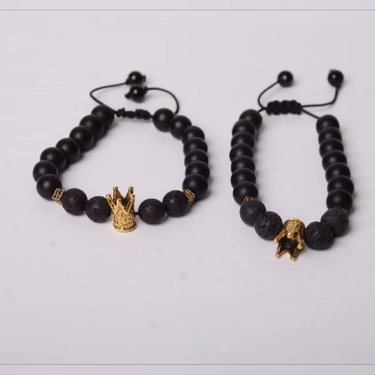 دستبند ست تاج با سنگ اونیکس