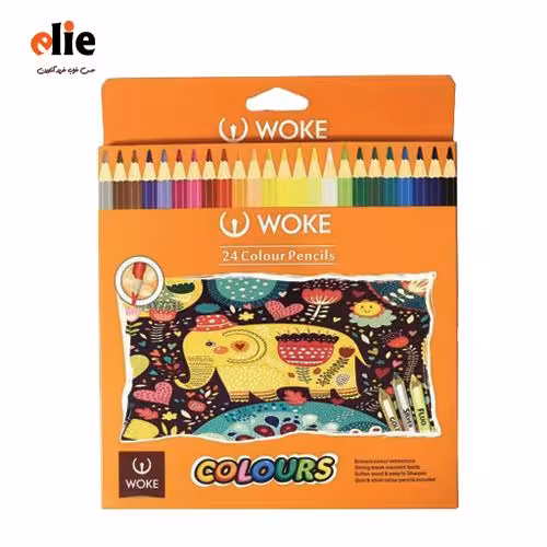 مداد رنگی 24 رنگ وک جعبه مقوایی طرح فیل