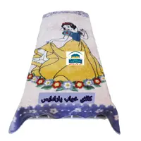 پتوی نرمینه عروسکی یکنفره دخترانه طرح سفید برفی با حاشیه یاسی صددرصد اکرولیک  بسیار نرم ولطیف وزیبا با ضخامت بالا