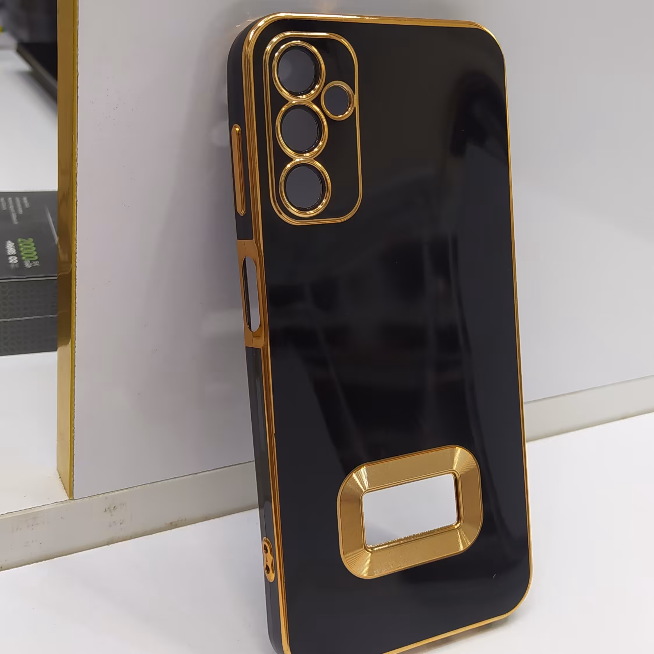 کاور گوشی سامسونگ a14 مدل مای کیس دور طلایی دارای محافظ لنز دوربین