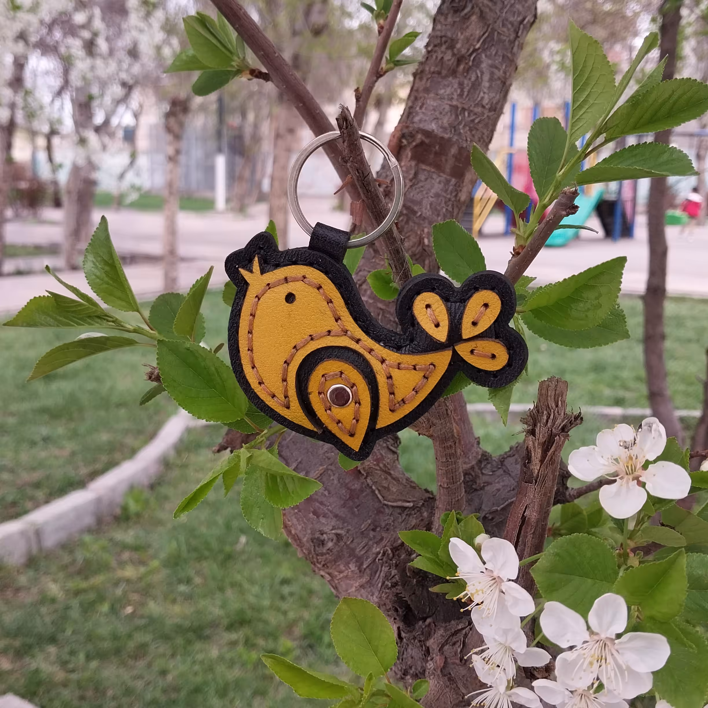 جا کلید چرم طبیعی و دستدوز برش لیزری