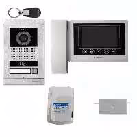 پکیج کامل دربازکن تصویری سیماران یک واحده مانیتور4.3اینچ حافظه دار کلید لمسی و پنل کارتی فرداد همراه باقفل بازکن و ترانس