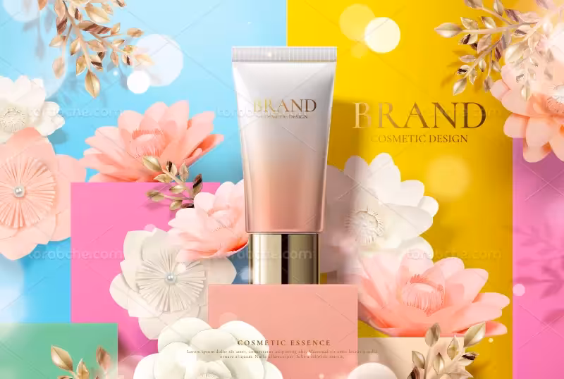 وکتور تبلیغاتی کرم آرایشی | گرافیک با طعم تربچه