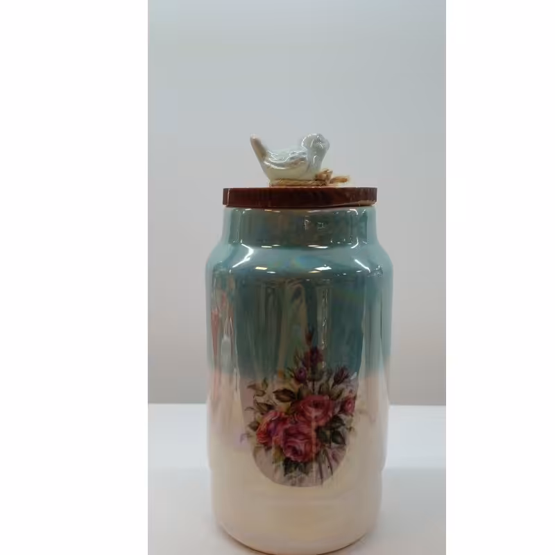 ست بانکه سرامیکی فانتزی لعاب صدفی مدل پرنده