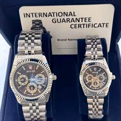 ساعت رولکس ست طرح 3 موتوره نقره ای