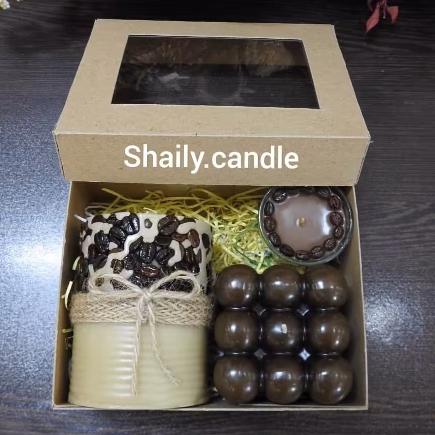 پک هدیه شمع قهوه