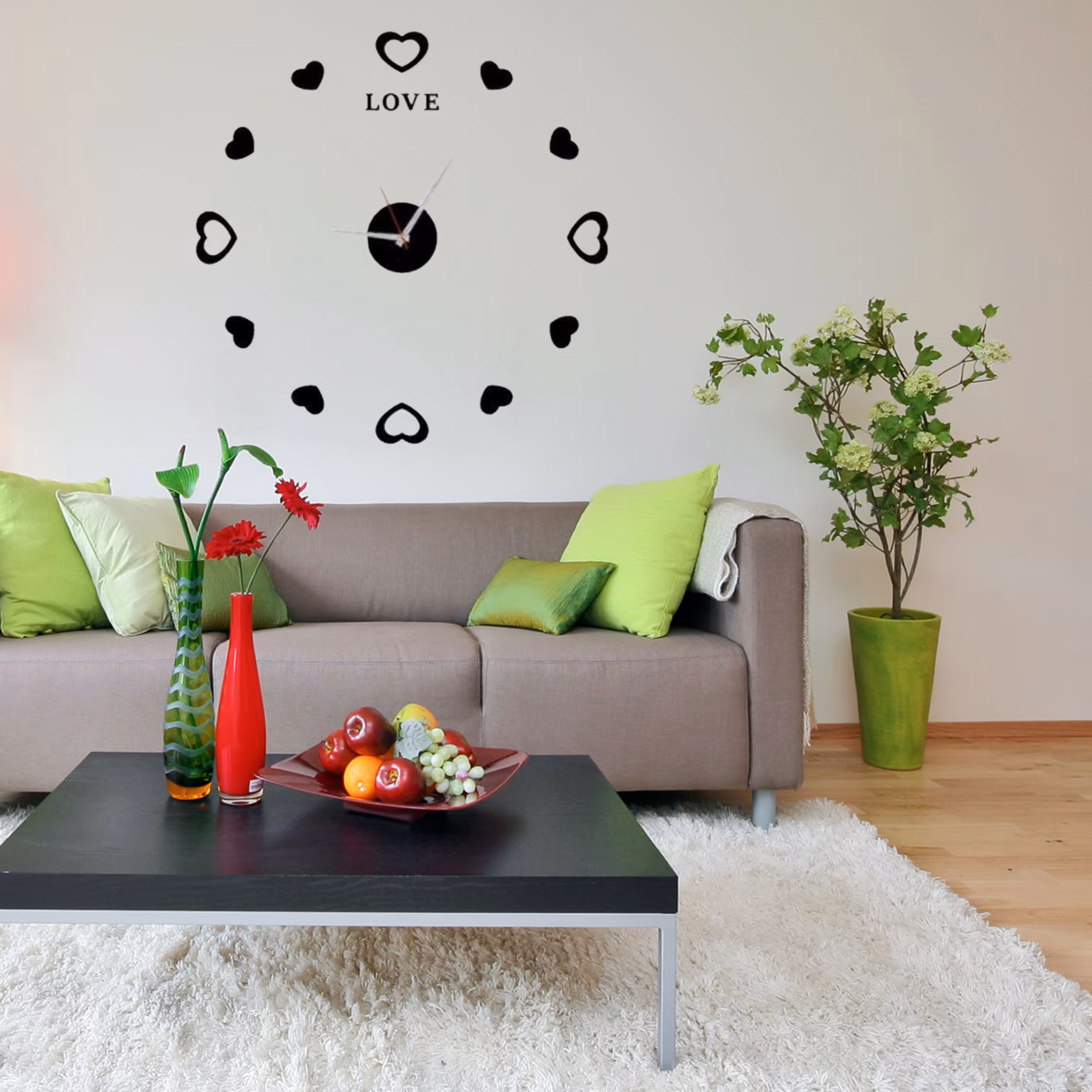 ساعت دیواری مدل قلب عاشقانه