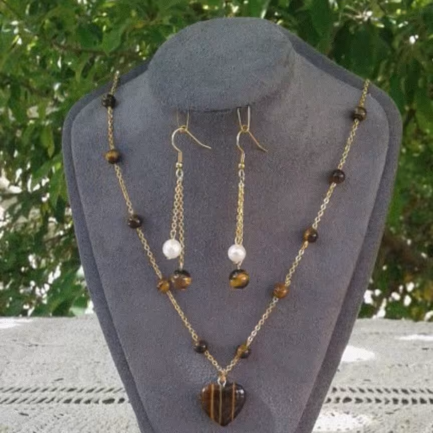 نیم ست سنگ چشم ببر اصل 